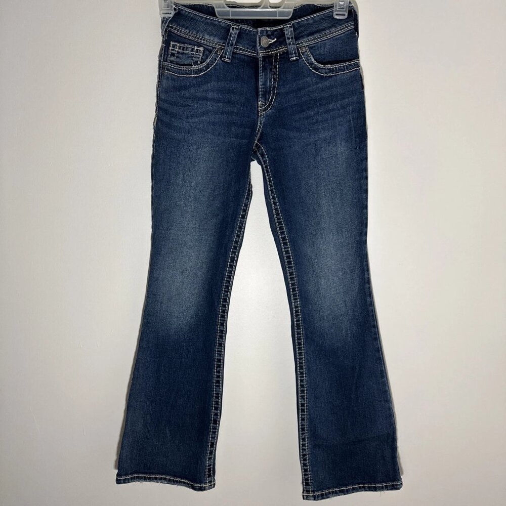 Silver Jeans Suki Bootcut W26/L30 Dark Wash Embroidered Pocket Women's Western